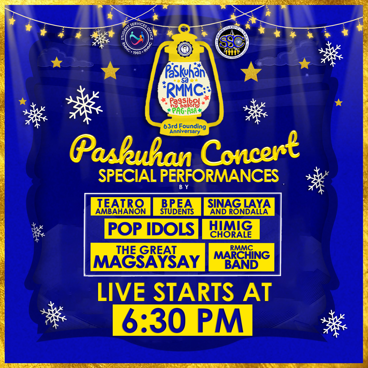 63RD FOUNDING ANNIVERSARY AND PASKUHAN SA RMMC LIVE STARTS AT 6:30 PM